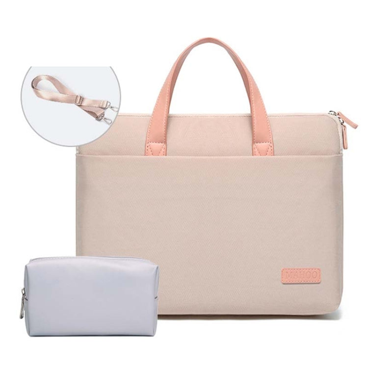 Rynx | For MacBook 13.3-14 inches MAHOO 10188 Ultra-Thin Hand Computer Bag Messenger Laptop Bag, Color: Khaki+Gray PU Power Bag