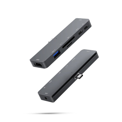Rynx | For iPad Pro 7-in-1 HDMI 4K + 3.5 mm Audio + SD/TF + 1 USB 3.0 + USB-C/Type-C + PD USB-C Docking Station