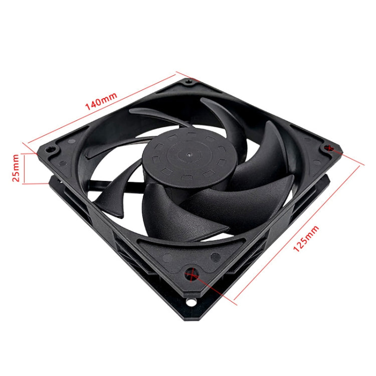 Rynx | MF14025 4pin High Air Volume Low Noise High Wind Pressure FDB Magnetic Suspension Chassis Fan 2500rpm (Black)