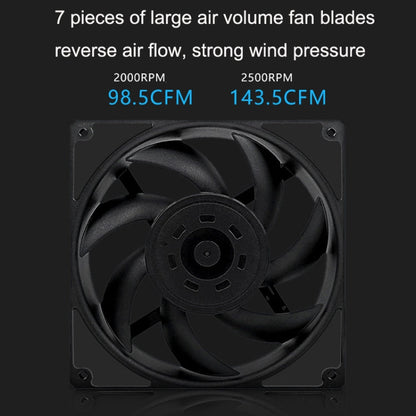 Rynx | MF14025 4pin High Air Volume Low Noise High Wind Pressure FDB Magnetic Suspension Chassis Fan 2500rpm (Black)