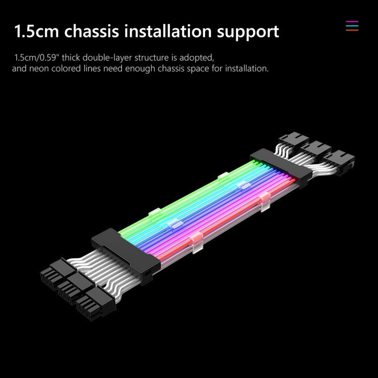 Rynx | Double 8pin Graphics Card Power Supply Cable White 5V ARGB Neon Colored Line