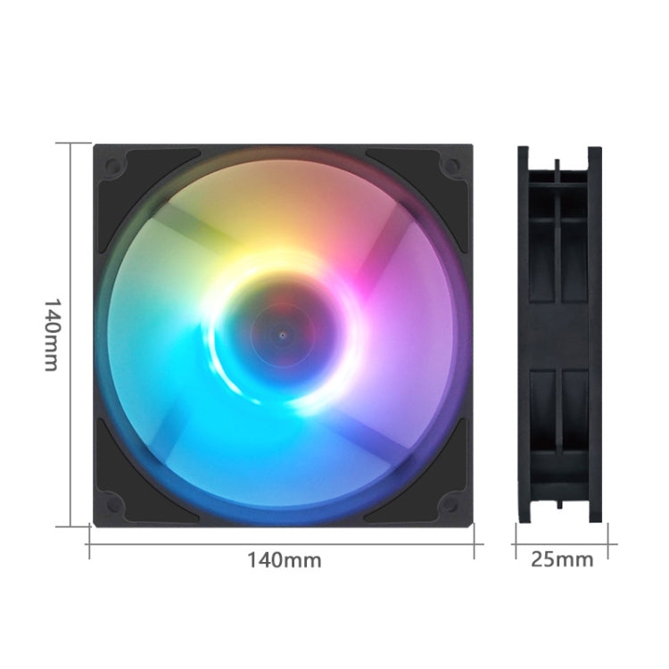 Rynx | MF14025 5V ARGB 14cm Magnetic Evitation Dynamic Pressure Bearing Series Chassis Fan (Black)