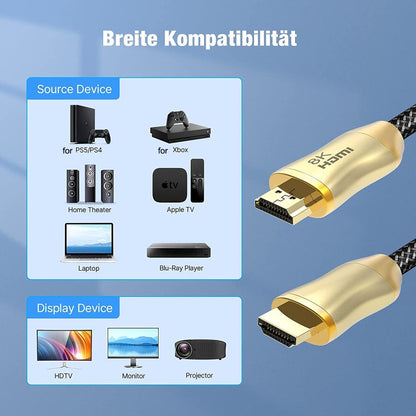 Rynx | CO-HD801 5m HDMI 2.1 Version 8K 60Hz For PS4 Cable Projector Notebook Set-Top Box Cable (Gold)