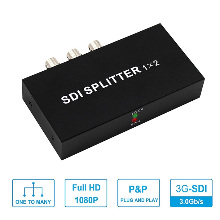 Rynx | 1 In 2 Out SD-SDI / HD-SDI / 3G-SDI Distribution Amplifier Video SDI Splitter (EU Plug)