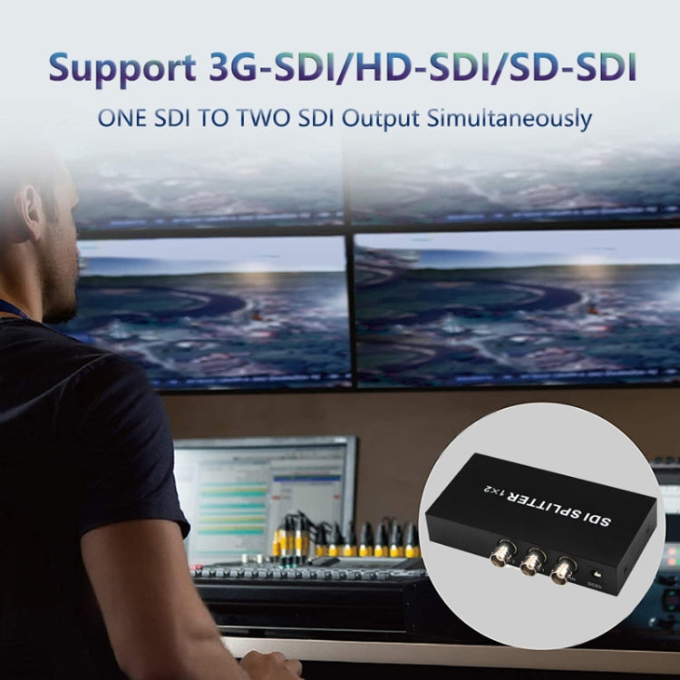 Rynx | 1 In 2 Out SD-SDI / HD-SDI / 3G-SDI Distribution Amplifier Video SDI Splitter (EU Plug)