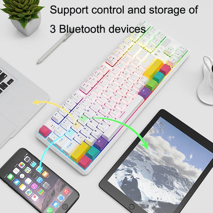 Rynx | Ajazz K870T 87-Key Hot Swap Bluetooth/Wired Dual Mode RGB Backlight Office Gaming Mechanical Keyboard Tea Shaft (Black)