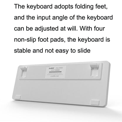 Rynx | Ajazz K870T 87-Key Hot Swap Bluetooth/Cable Dual Mode RGB Backlit Office Gaming Mechanical Keyboard Red Switch (White)