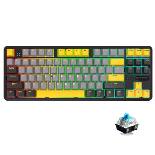 Rynx | Ajazz K870T Pro 87 Keys Three Modes Wireless/Bluetooth/Wired RGB Mechanical Keyboard Green Shaft (Black)