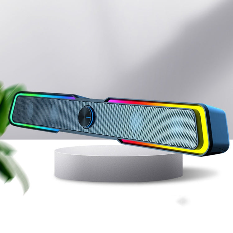 Rynx | Wired Version DHE6002S RGB Lights HiFi Sound Effect Computer Audio Desktop Long Strip Speaker