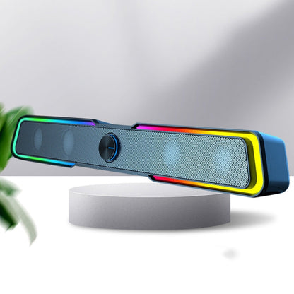 Rynx | Wired Version DHE6002S RGB Lights HiFi Sound Effect Computer Audio Desktop Long Strip Speaker