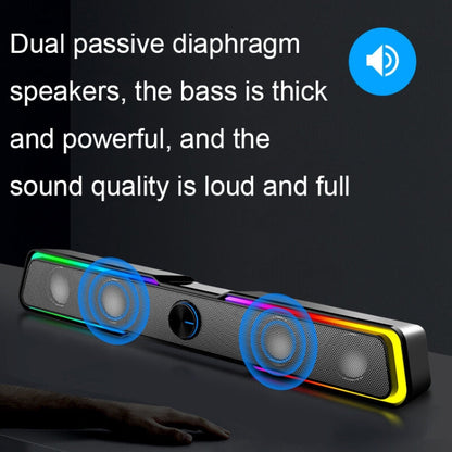 Rynx | Wired Version DHE6002S RGB Lights HiFi Sound Effect Computer Audio Desktop Long Strip Speaker