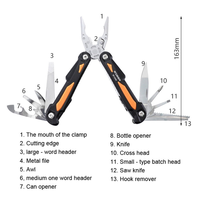 Rynx | RDEER RT-2352 Multifunctional Pliers Folding Knife Outdoor Home Emergency Tool