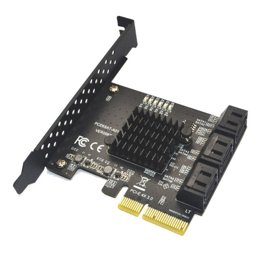 Rynx | PCIE 4X to 6 Port SATA 3.0 Adapter Expansion Card ASMedia ASM1166 Converter