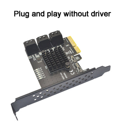 Rynx | PCIE 4X to 6 Port SATA 3.0 Adapter Expansion Card ASMedia ASM1166 Converter