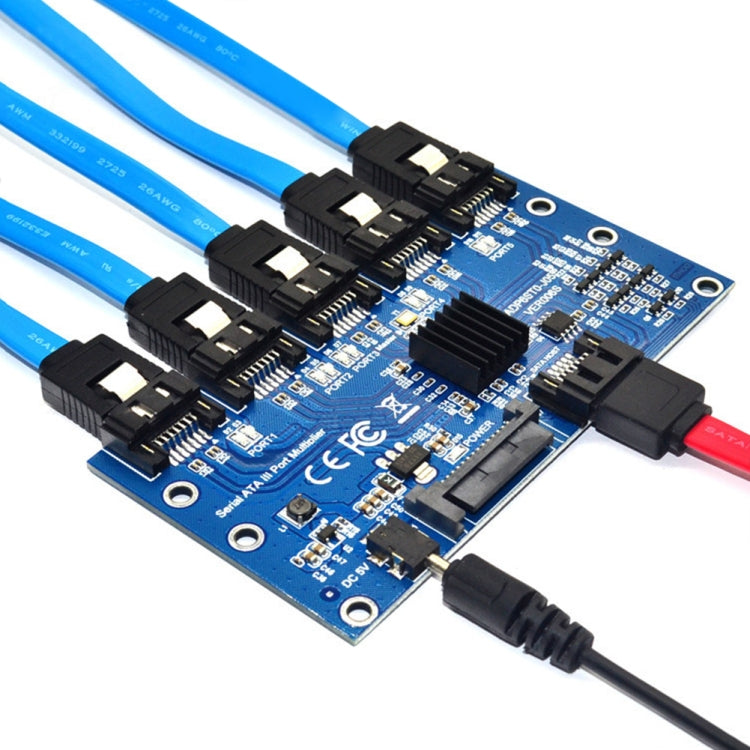 Rynx | SATA3.0 6Gbps JMB575 Chip SATA expansion card 1 to 5 port riser card