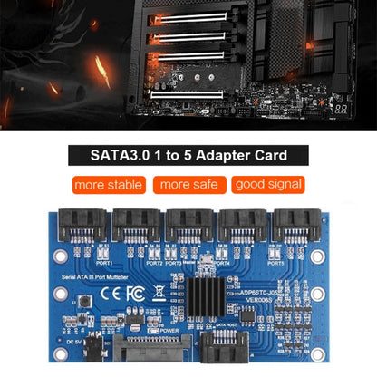 Rynx | SATA3.0 6Gbps JMB575 Chip SATA expansion card 1 to 5 port riser card