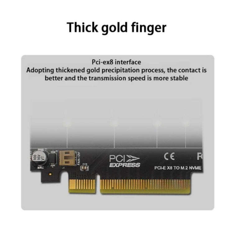 Rynx | PCI-E X8 Double Disk Transfer Card NVME M.2 MKEY SSD RAID Array Expansion Adapter(PH45)
