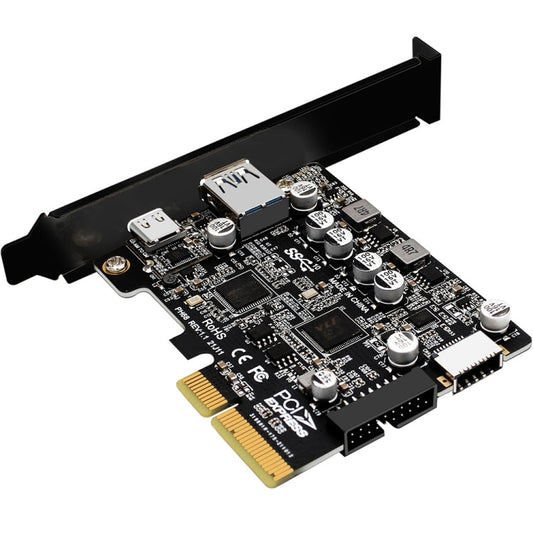 Rynx | PCIE 3.0 to USB 3.2 expansion card Type-C port front Type-E expansion riser card (PH68)