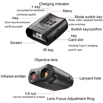 Rynx | APEXEL 3-inch LCD HD Screen Photo Video Portable Binoculars Digital Infrared Night Vision Device(APL-NV009)
