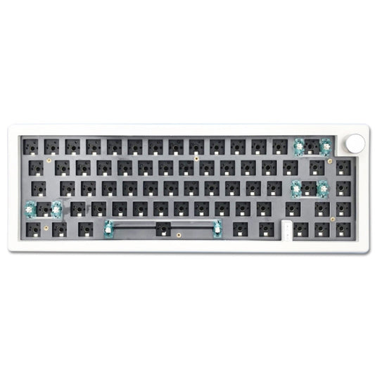Rynx | 67 Keys Three-Mode Customized DIY With Knob Mechanical Keyboard Kit Supports Hot Plug RGB Backlight, Color: White