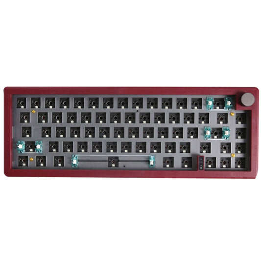 Rynx | 67 Keys Three-Mode Customizable DIY with Button Mechanical Keyboard Kit Supports Hot Plug RGB Backlight, Color: Chestnut Brown