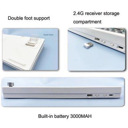 Rynx | 67 Keys Three-Mode Customized DIY With Knob Mechanical Keyboard Kit Supports Hot Plug RGB Backlight, Color: White