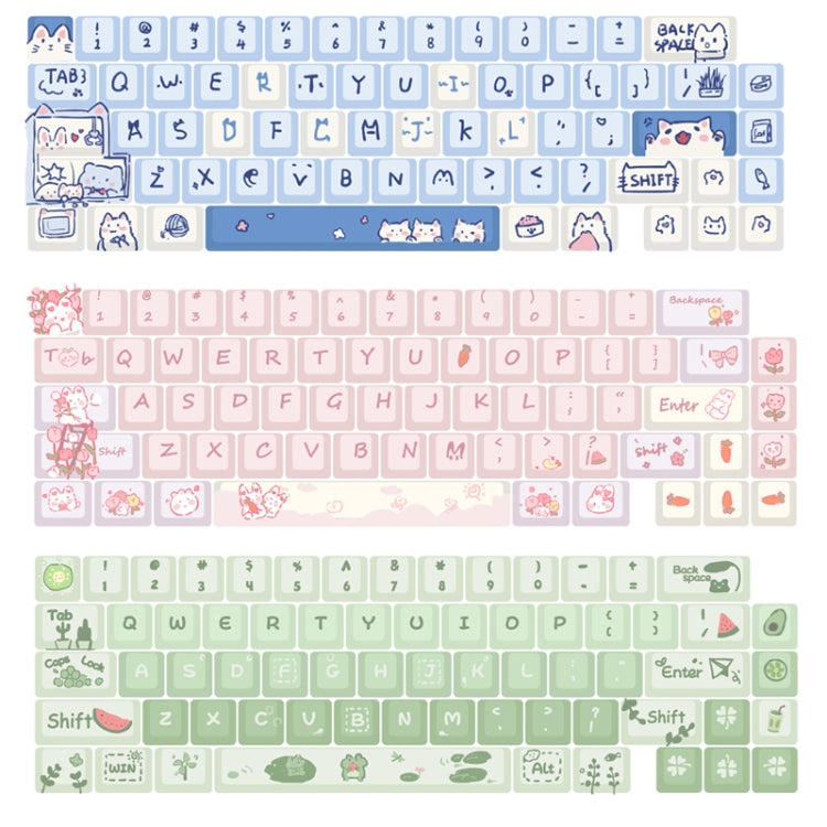 Rynx | 66 keys 5-sided heat rise PBT personalized keycaps (Green)