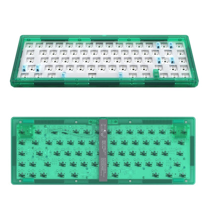Rynx | Hot Swap Wave Wired RGB Backlight Custom Mechanical Keyboard Kit (Green Transparent)