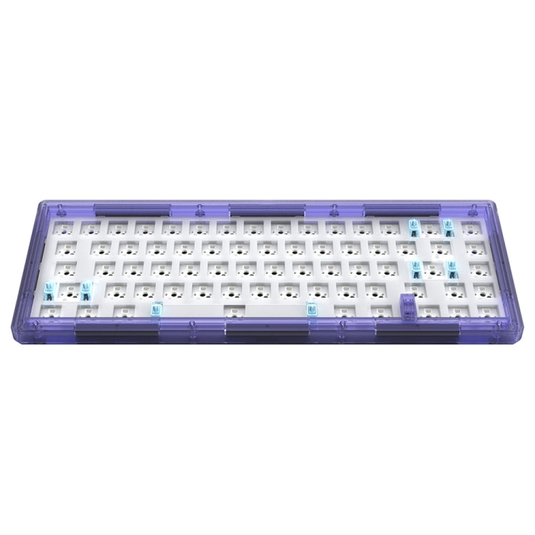 Rynx | Hot Swap Wave Wired RGB Backlight Custom Mechanical Keyboard Kit (Purple Transparent)