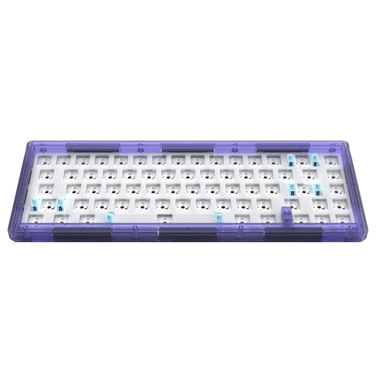 Rynx | Hot Swap Wave Wired RGB Backlight Custom Mechanical Keyboard Kit (Purple Transparent)