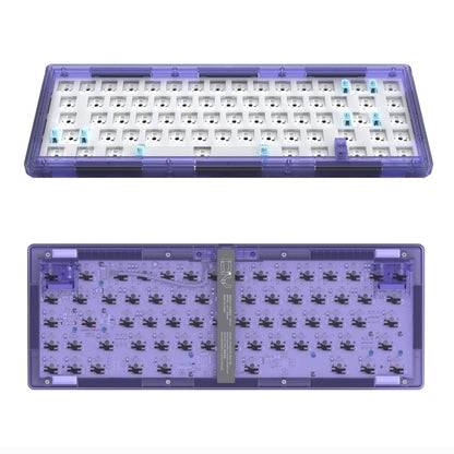 Rynx | Hot Swap Wave Wired RGB Backlight Custom Mechanical Keyboard Kit (Purple Transparent)