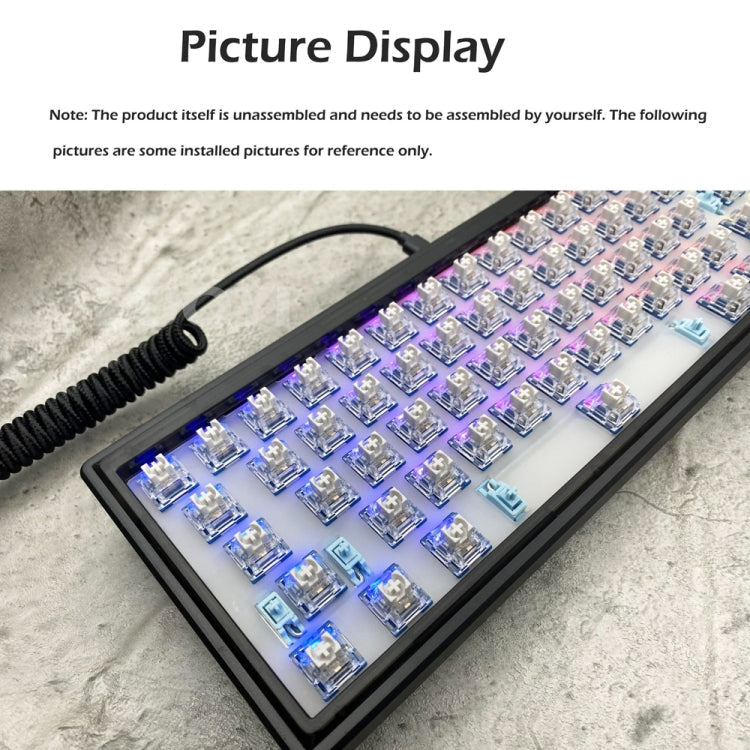 Rynx | Hot Swap Wave Wired RGB Backlight Custom Mechanical Keyboard Kit (Purple Transparent)