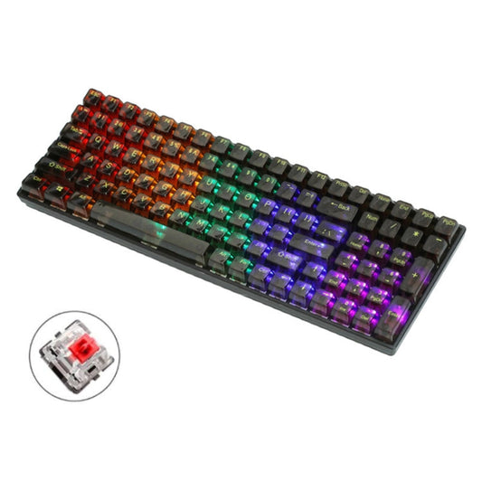 Rynx | 100 Keys Customizable Gaming Wired Mechanical Keyboard Transparent Key Red Axis (Black)