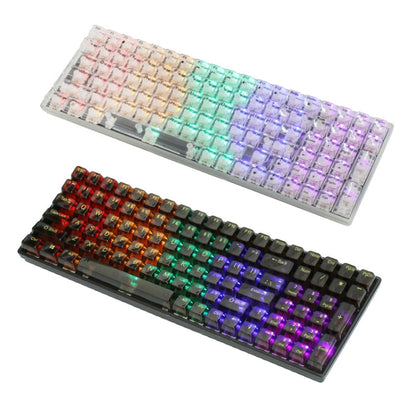 Rynx | 100 Keys Customizable Gaming Wired Mechanical Keyboard Transparent Key Red Axis (Black)