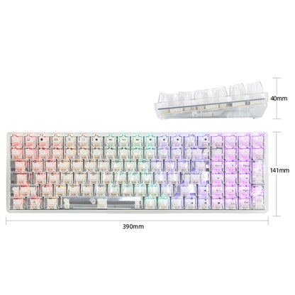 Rynx | 100 keys customized gaming wired mechanical keyboard transparent keycaps red switch (white)