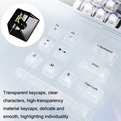Rynx | 100 keys customized gaming wired mechanical keyboard transparent keycaps red switch (white)