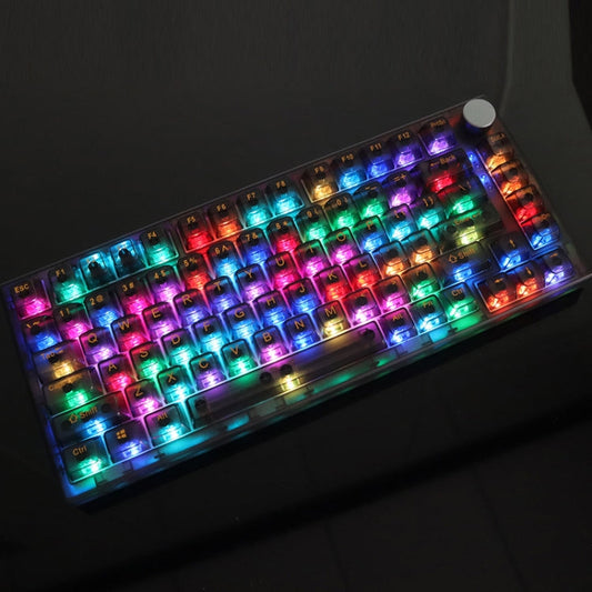 Rynx | 130 Keys MDA Height Mechanical Keyboard Transparent Keycap (Black Transparent)