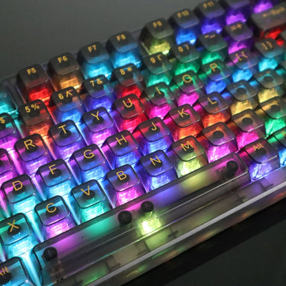 Rynx | 130 Keys MDA Height Mechanical Keyboard Transparent Keycap (Black Transparent)