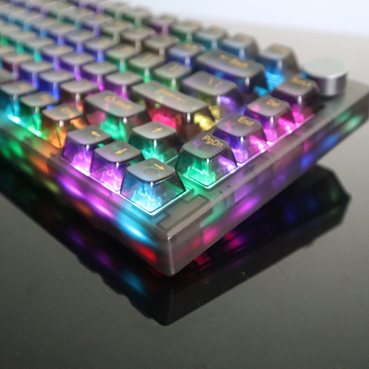Rynx | 130 Keys MDA Height Mechanical Keyboard Transparent Keycap (Black Transparent)