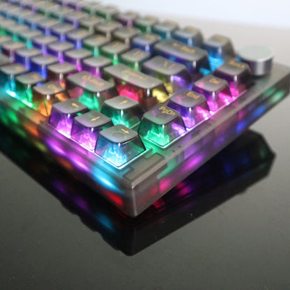 Rynx | 130 Keys MDA Height Mechanical Keyboard Transparent Keycap (Black Transparent)