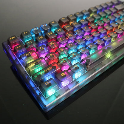 Rynx | 130 Keys MDA Height Mechanical Keyboard Transparent Keycap (Black Transparent)