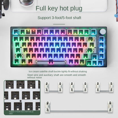 Rynx | 82 Keys Bluetooth Wireless 3-Mode RGB Hot-plug Custom Mechanical Keyboard Kit (Black Transparent)