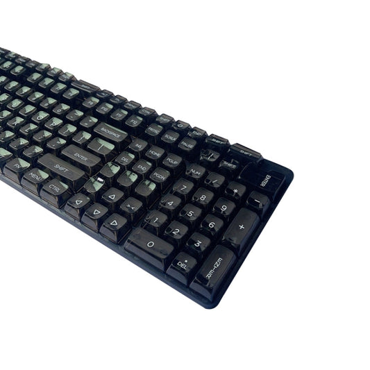 Rynx | 132 Keys DIY Customized Mechanical Keyboard Universal Transparent Crystal Keycaps Black Transparent White Letters