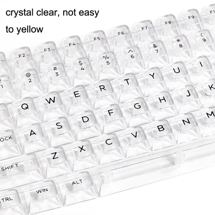 Rynx | 132 Keys DIY Customized Mechanical Keyboard Universal Transparent Crystal Keycaps Black Transparent White Letters