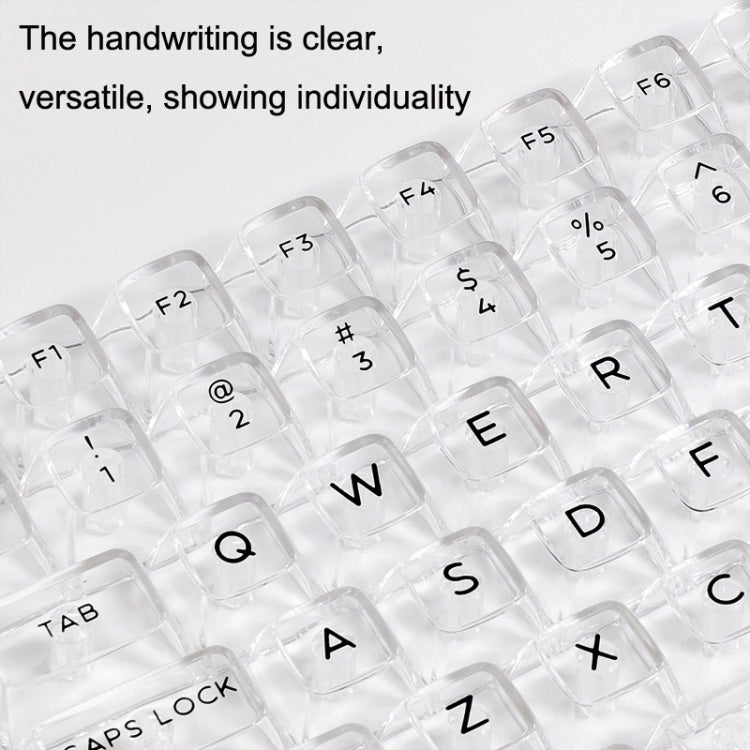Rynx | 132 Keys DIY Customized Mechanical Keyboard Universal Transparent Crystal Keycaps Black Transparent White Letters