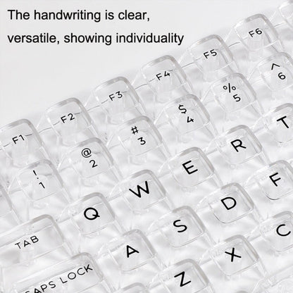 Rynx | 132 Keys DIY Customized Mechanical Keyboard Universal Transparent Crystal Keycaps Black Transparent White Letters