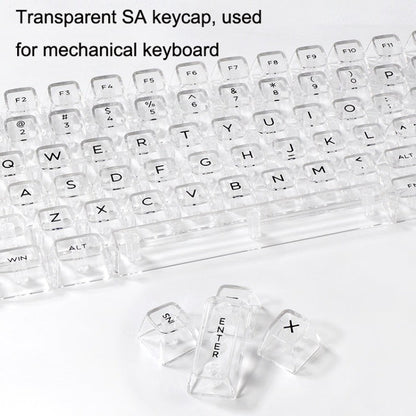 Rynx | 132 Keys DIY Customized Mechanical Keyboard Universal Transparent Crystal Keycaps Black Transparent White Letters