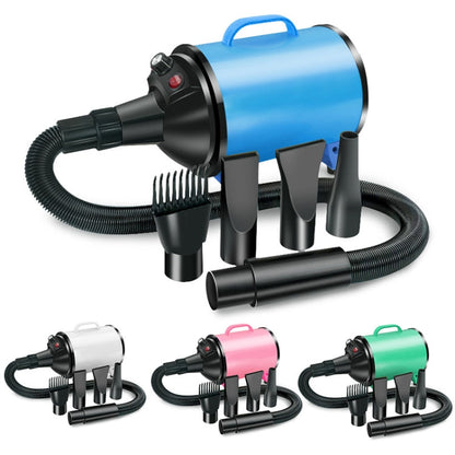 2100W Dog Hair Dryer Stepless Speed Hair Dryer Pet Water Blower 220V AU Plug (Black and Blue)