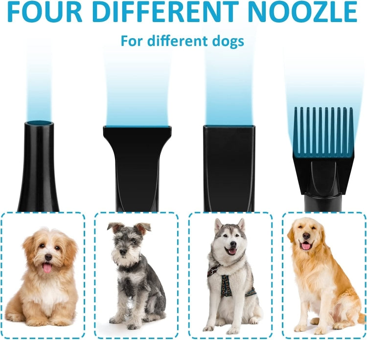 2100W Dog Hair Dryer Stepless Speed Hair Dryer Pet Water Blower 220V AU Plug (Black and Blue)