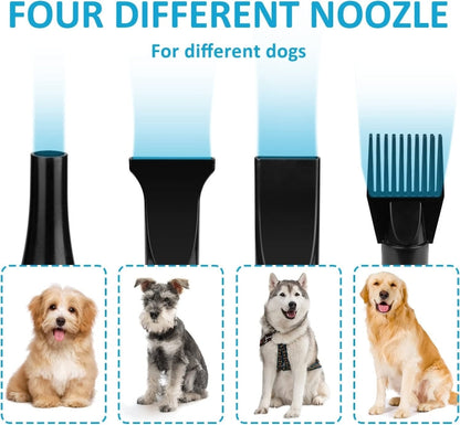 2100W Dog Hair Dryer Stepless Speed Hair Dryer Pet Water Blower 220V AU Plug (Black and Blue)